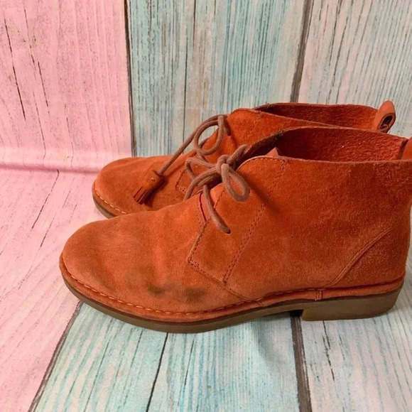 Hush puppies medium moyen orange suede booties - Picture 6 of 15